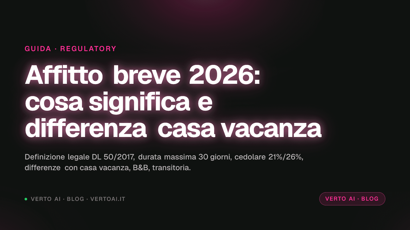 Affitto breve 2026 normativa italiana confronto casa vacanza B&B