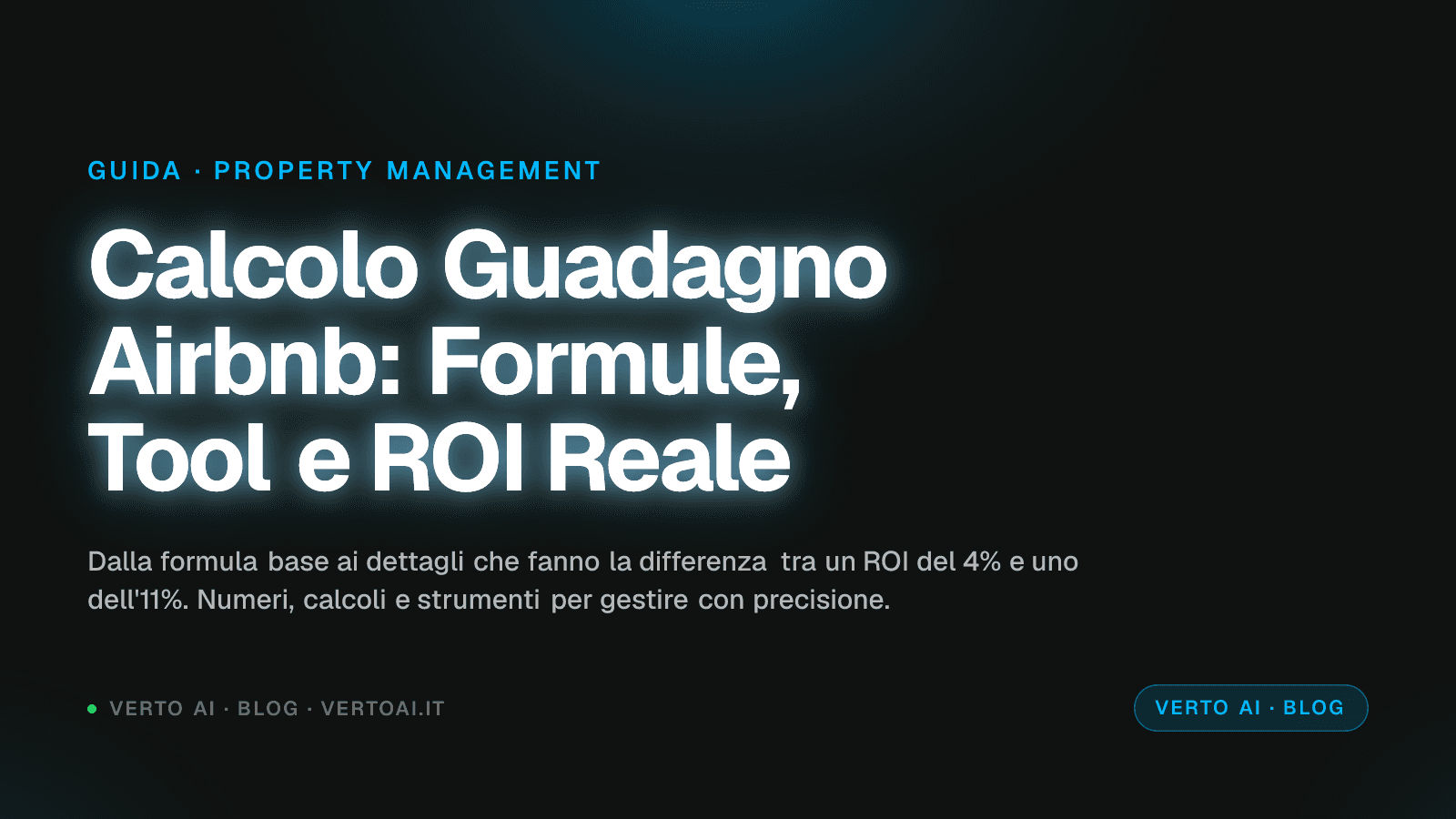 Grafico calcolo guadagno Airbnb con ROI affitto breve per città italiane