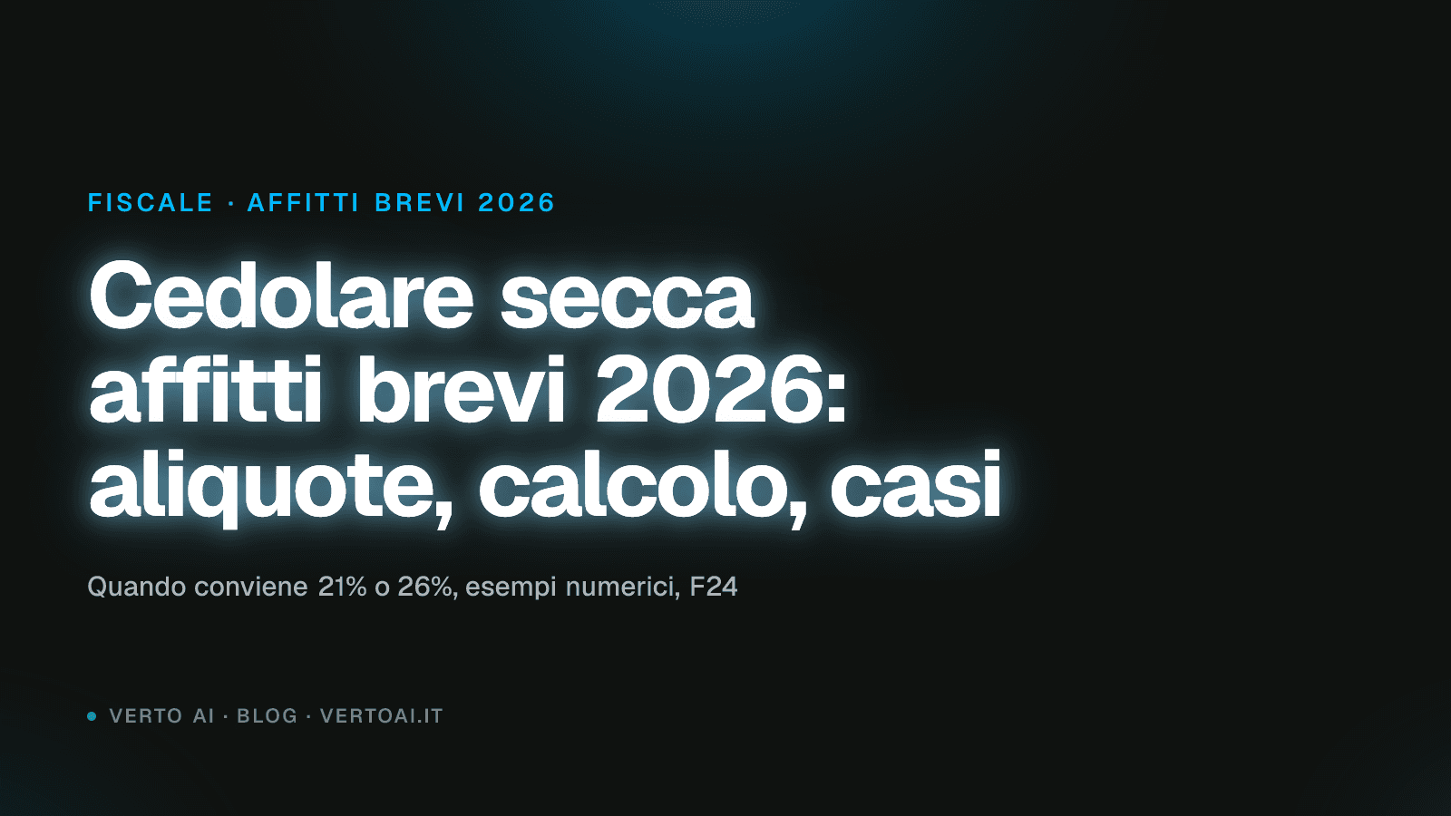 Documento fiscale italiano con aliquote 21% e 26% per cedolare secca su sfondo cream e accenti verde oliva