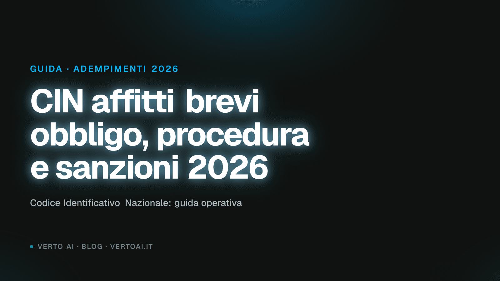 Documento con codice CIN per affitti brevi su sfondo cream e accenti verde oliva