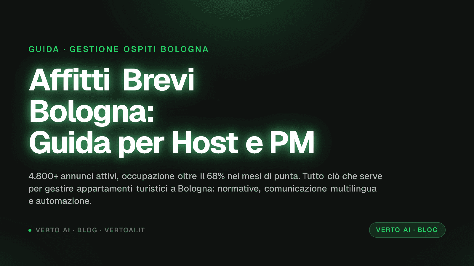 Dashboard gestione affitti brevi Bologna con mappa e statistiche occupazione