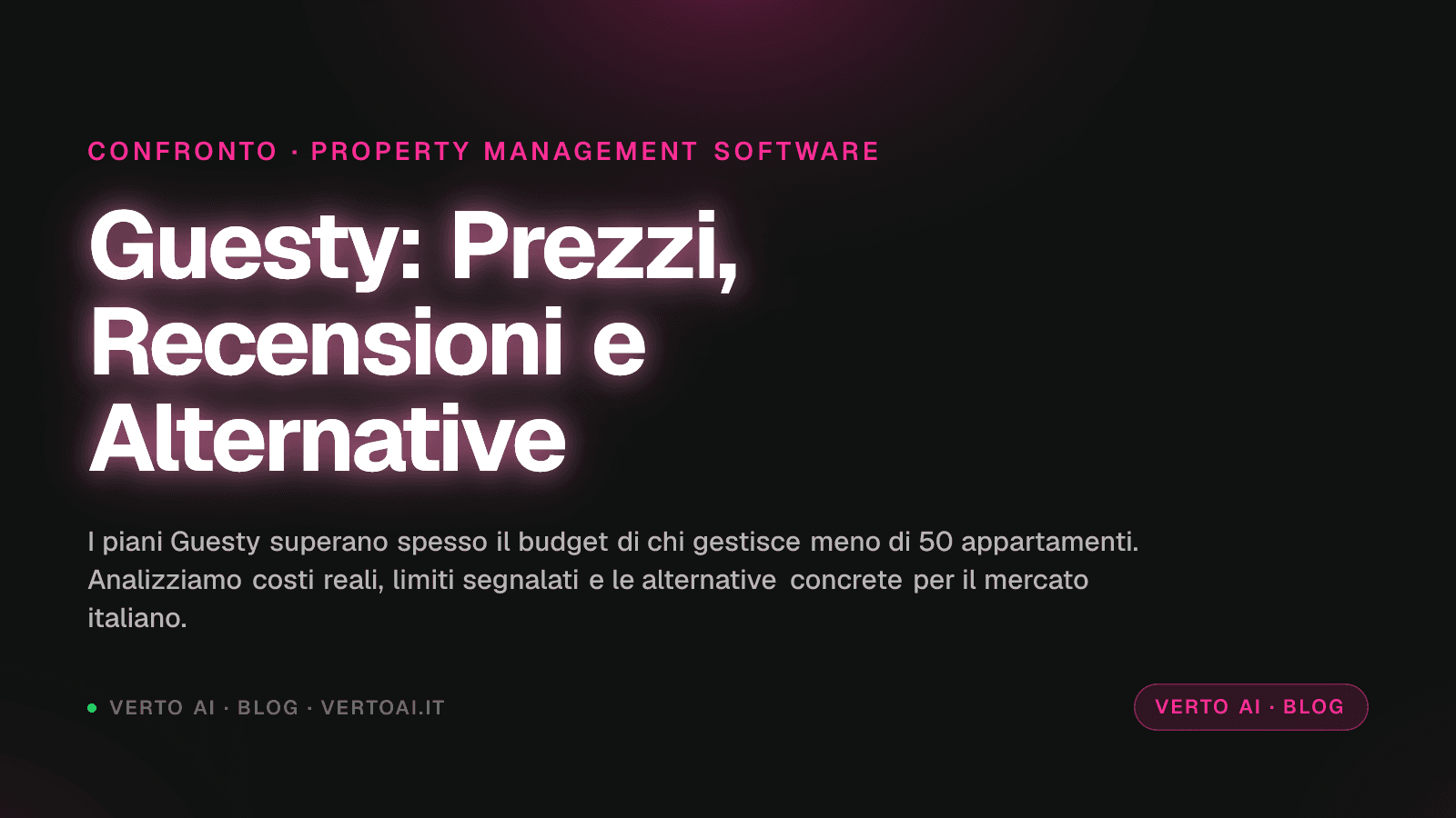 Confronto Guesty prezzi e alternative per affitti brevi in Italia 2026