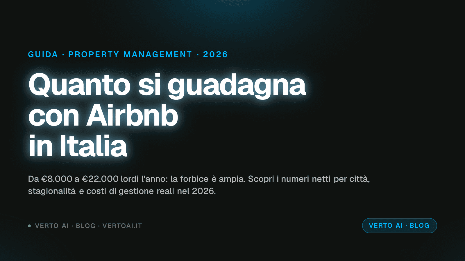 Grafico ricavi Airbnb per città italiane nel 2026 con dati su quanto si guadagna con Airbnb