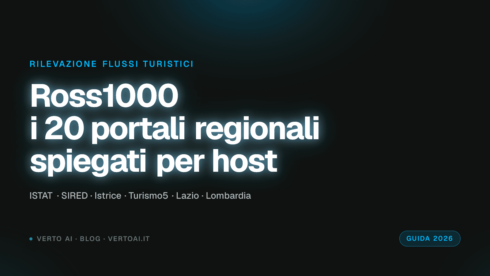 Mappa dei 20 portali regionali italiani per la rilevazione Ross1000 dei flussi turistici