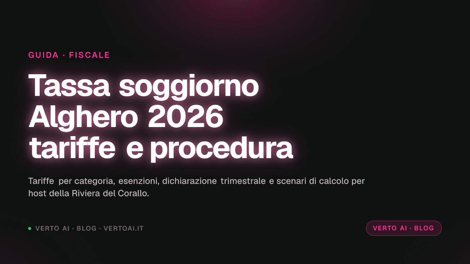 Tassa di soggiorno Alghero 2026 tariffe ufficiali e procedura host