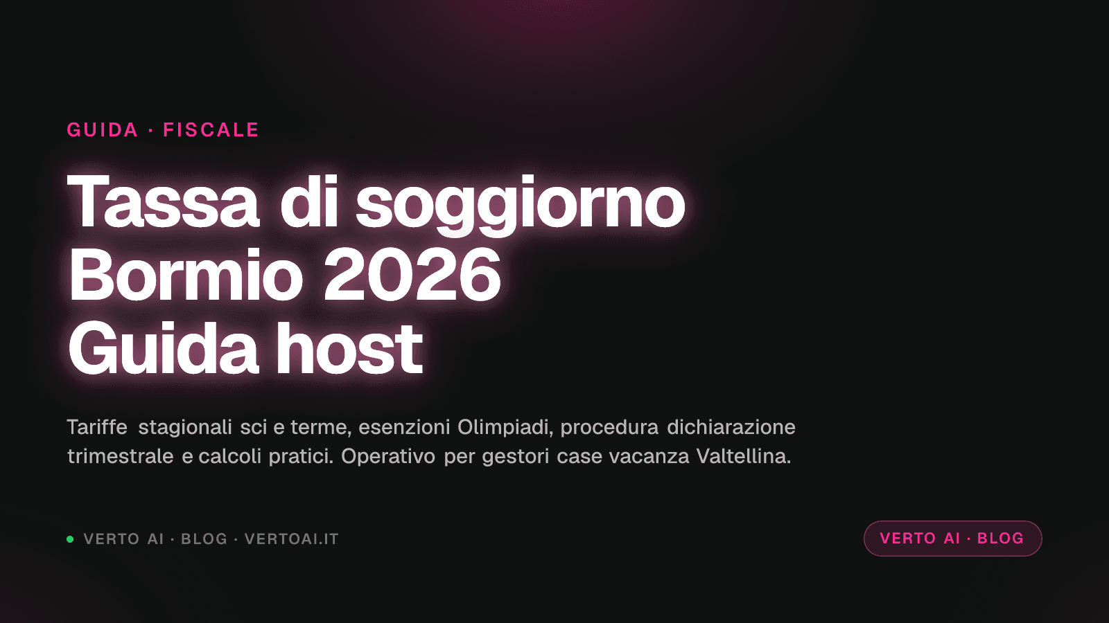 Tassa di soggiorno Bormio 2026 host casa vacanza Olimpiadi