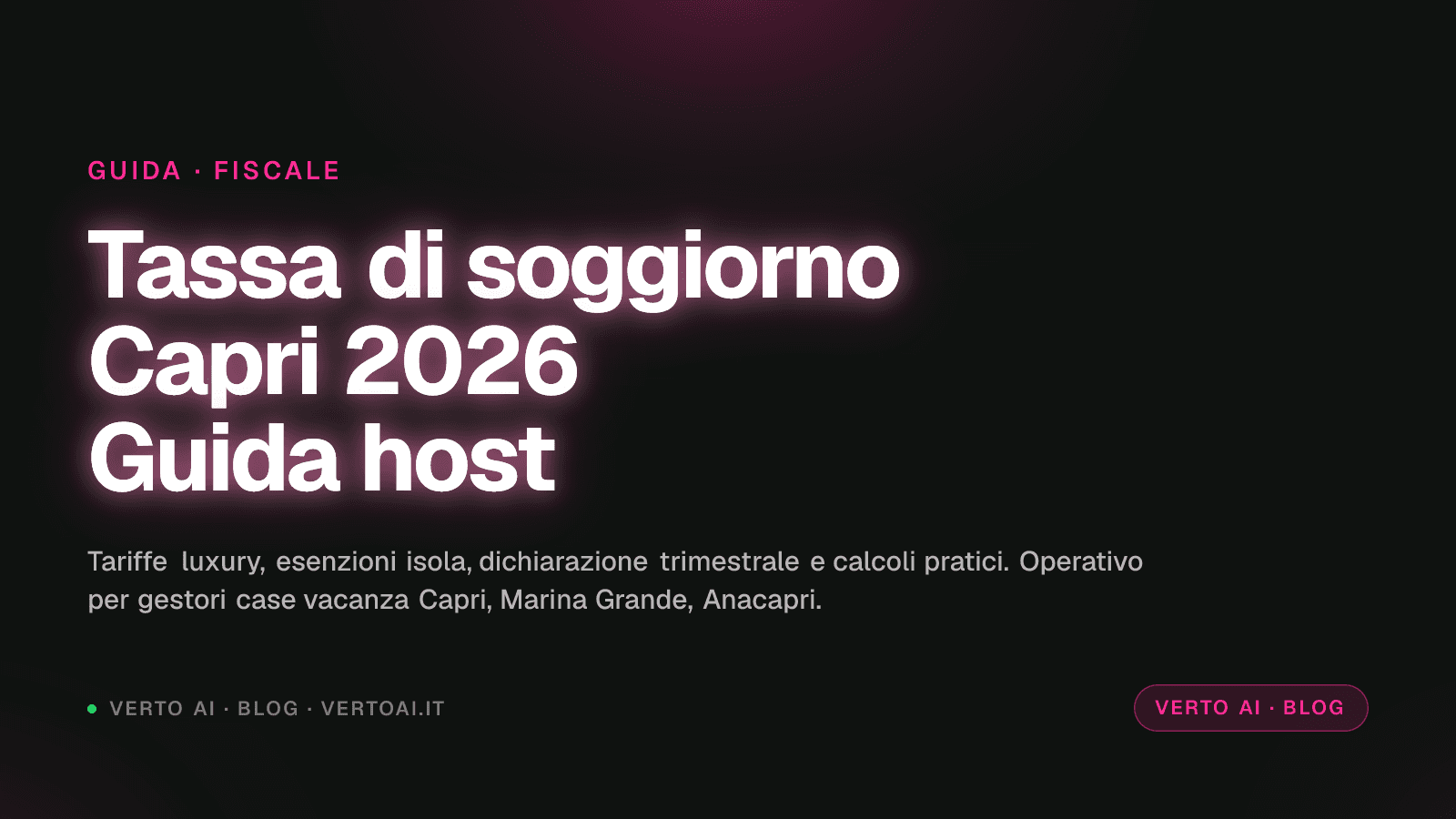 Tassa di soggiorno Capri 2026 guida host casa vacanza isola