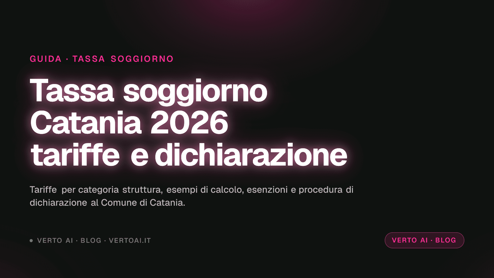Tassa di soggiorno Catania 2026 tariffe e calcolo