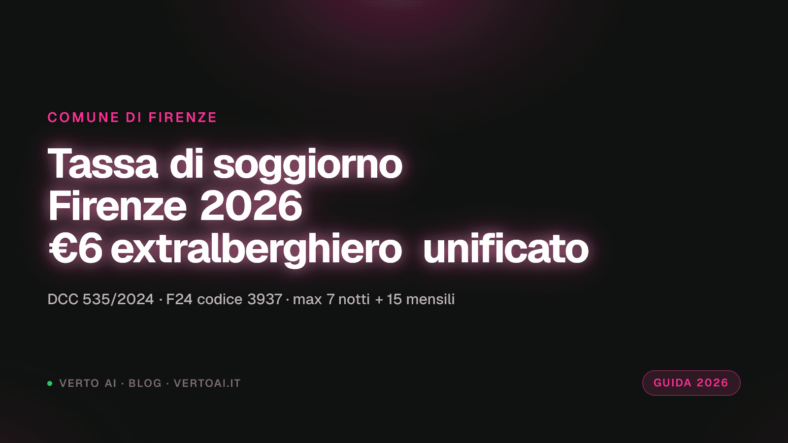 Modello F24 con codice tributo 3937 e silhouette del Ponte Vecchio per tassa di soggiorno Firenze 2026