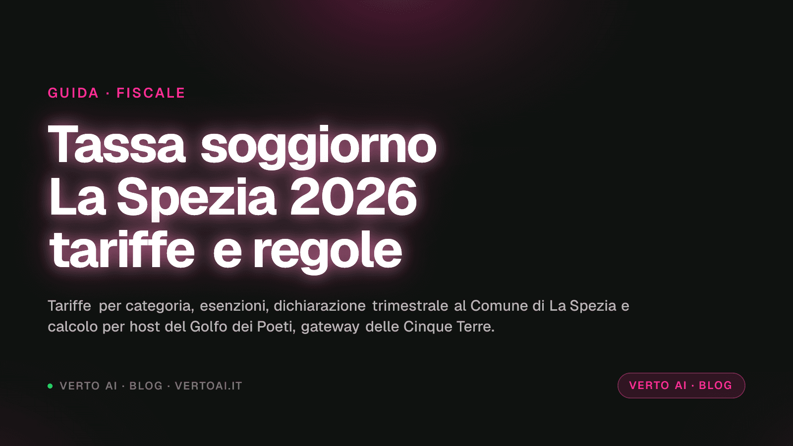 Tassa di soggiorno La Spezia 2026 tariffe e dichiarazione per host