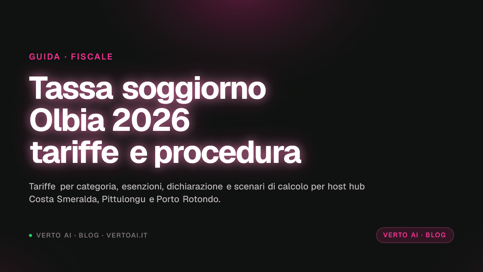 Tassa di soggiorno Olbia 2026: tariffe, esenzioni, dichiarazione