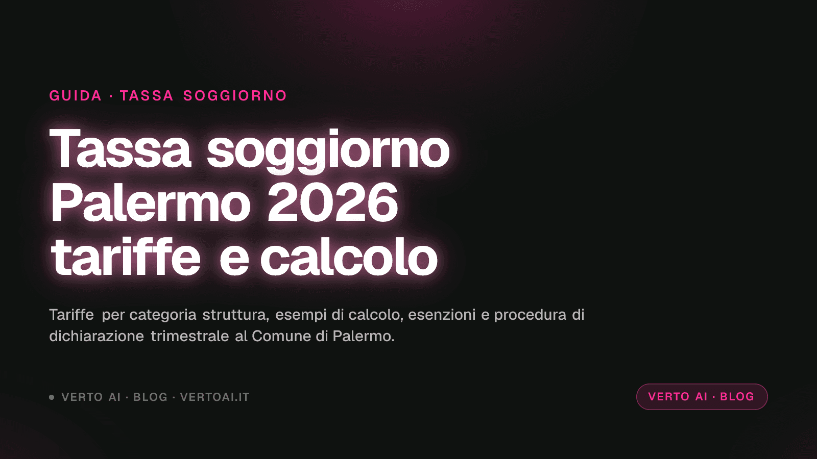 Tassa di soggiorno Palermo 2026 tariffe e calcolo