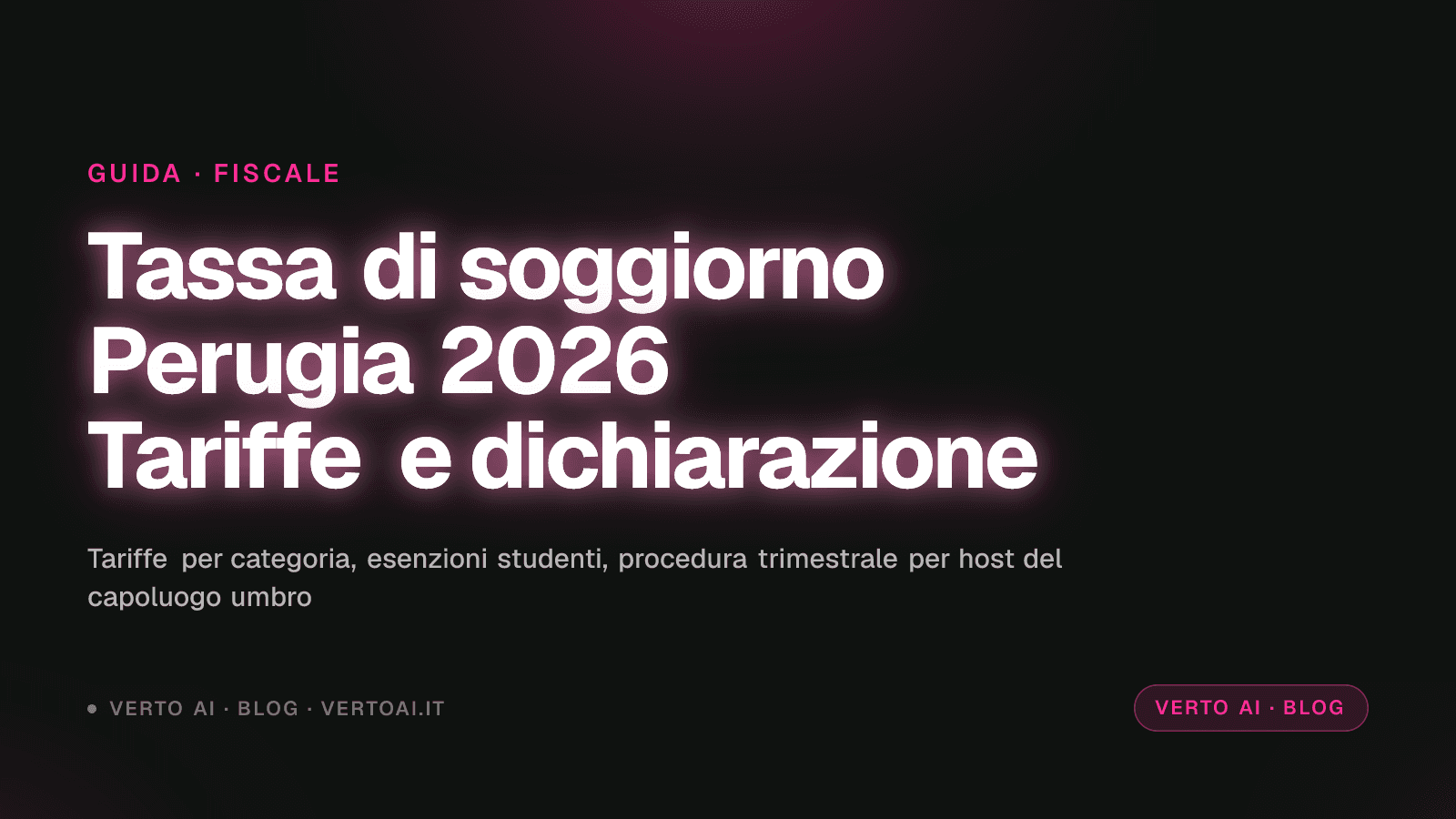 Tassa di soggiorno Perugia 2026 tariffe case vacanza Umbria Jazz Eurochocolate