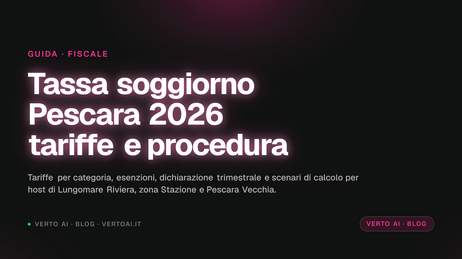 Tassa di soggiorno Pescara 2026: tariffe, esenzioni, dichiarazione