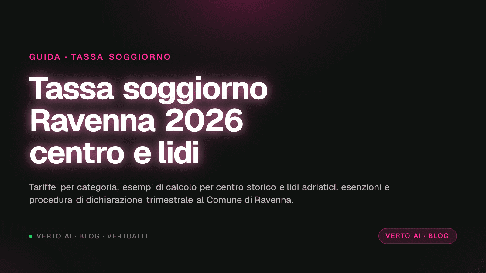 Tassa di soggiorno Ravenna 2026 tariffe e calcolo per host