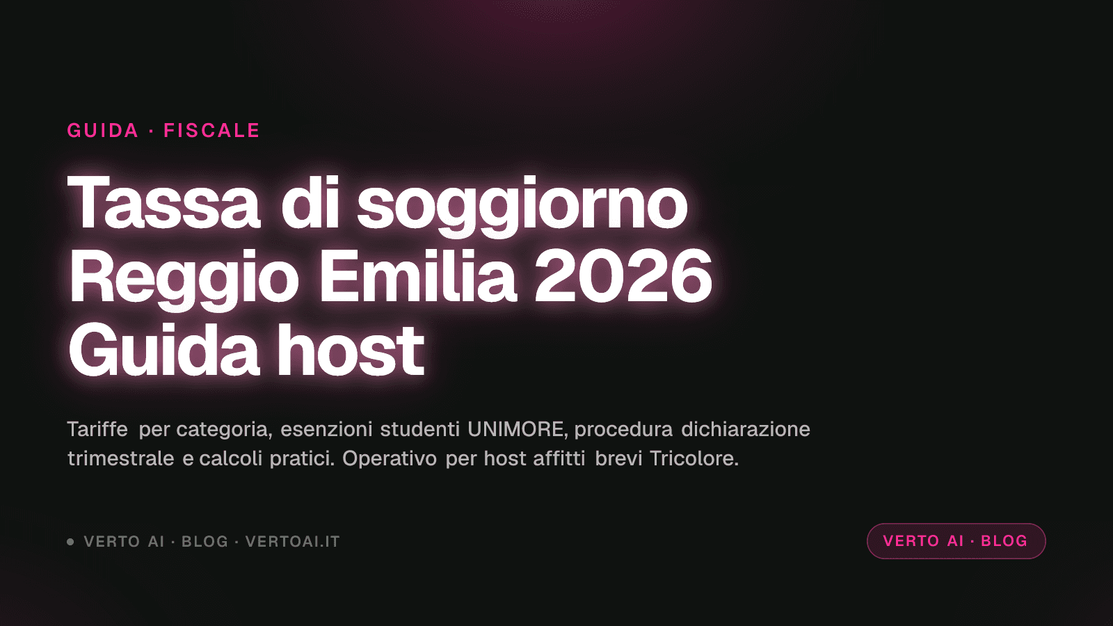 Tassa di soggiorno Reggio Emilia 2026: tariffe, esenzioni, dichiarazione