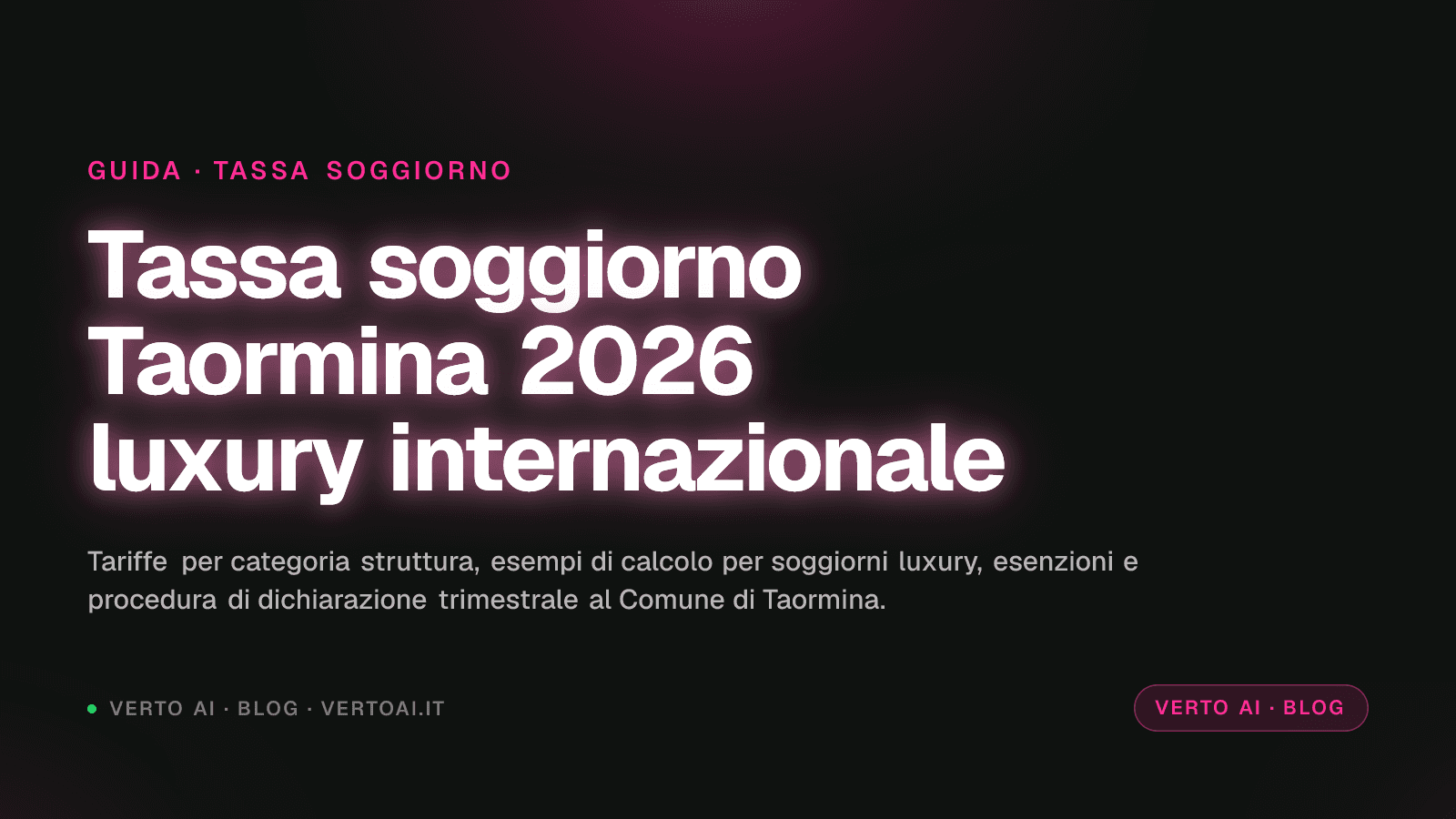 Tassa di soggiorno Taormina 2026: tariffe, esenzioni e dichiarazione