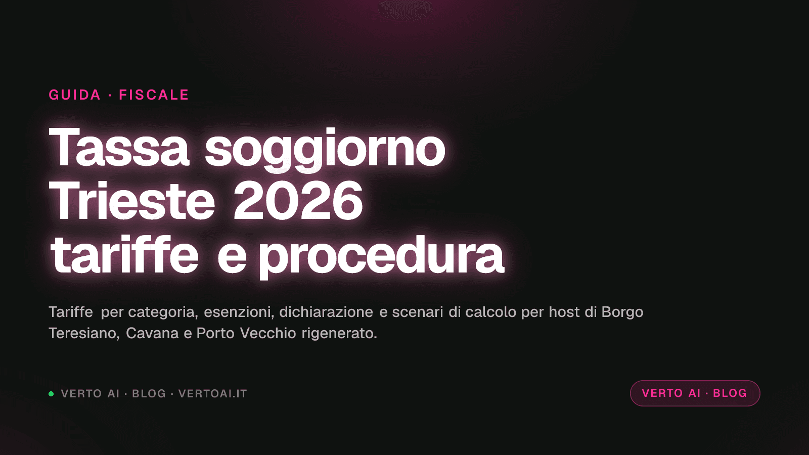 Tassa di soggiorno Trieste 2026 tariffe ufficiali e procedura host