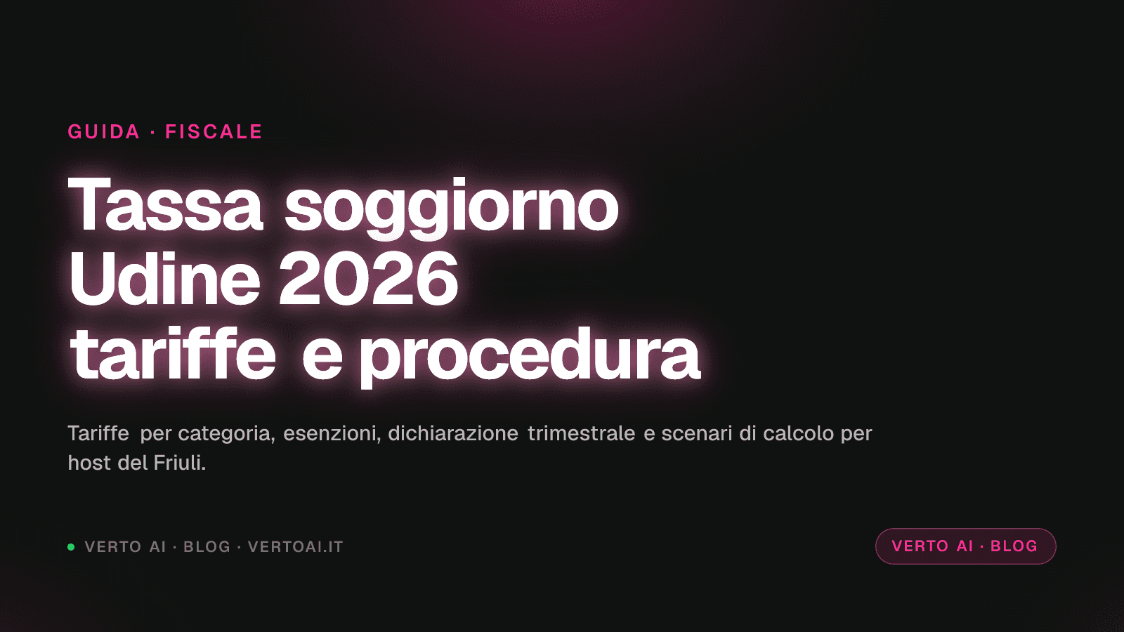 Tassa di soggiorno Udine 2026 tariffe ufficiali e procedura host