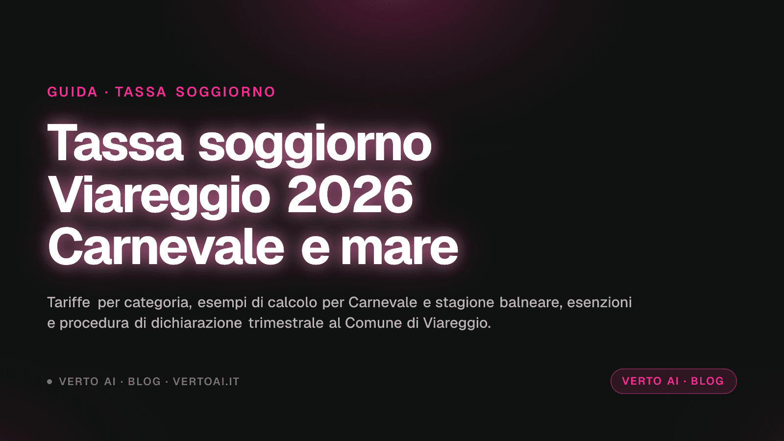 Tassa di soggiorno Viareggio 2026: tariffe, esenzioni e dichiarazione