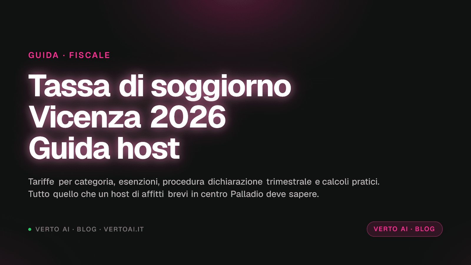 Tassa di soggiorno Vicenza 2026 guida host affitti brevi